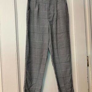 Women’s Black and White Checkered Pants, Work Pants, Business Casual